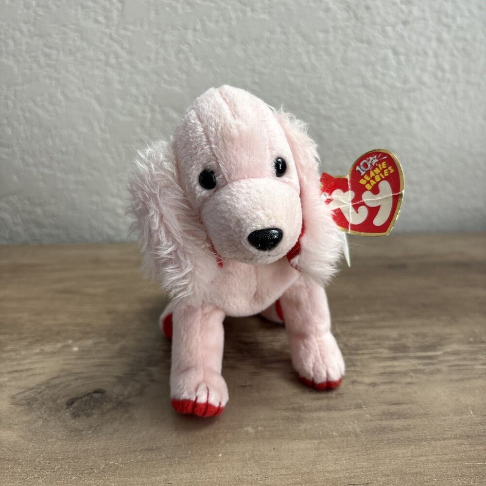 Ty Beanie Baby Plus Sonnet The Dog Pink Feb 19 2003